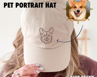 Custom Pet Hat for Dog Dad Baseball Cap Pet Portrait Embroidered Hat Cat Mom Gift Idea Dog Lover Hat Personalized Pet Parent Gift Pet Gift