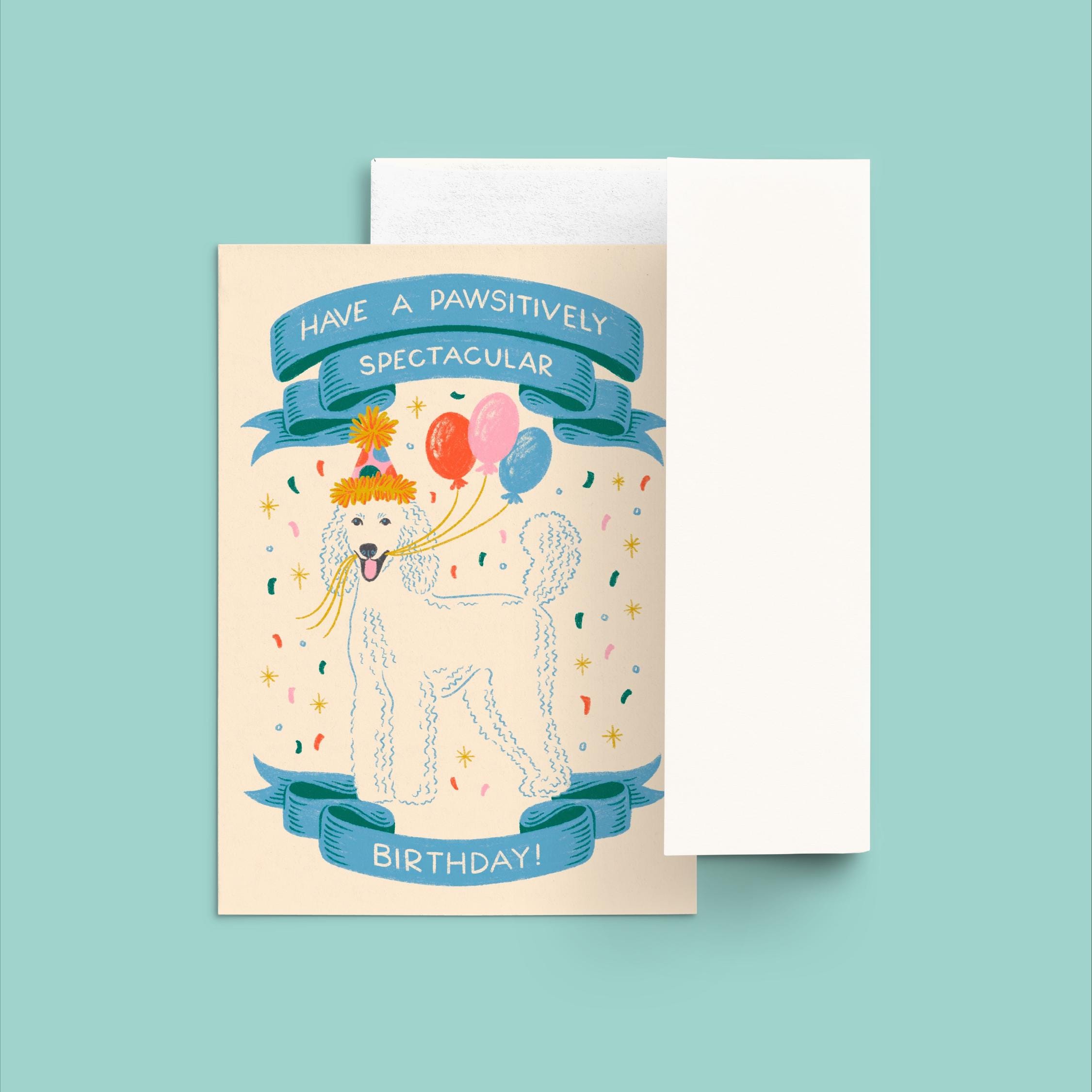 Custom Birthday Card Pet Portrait Hand Drawn Personalized Dog Mom ...