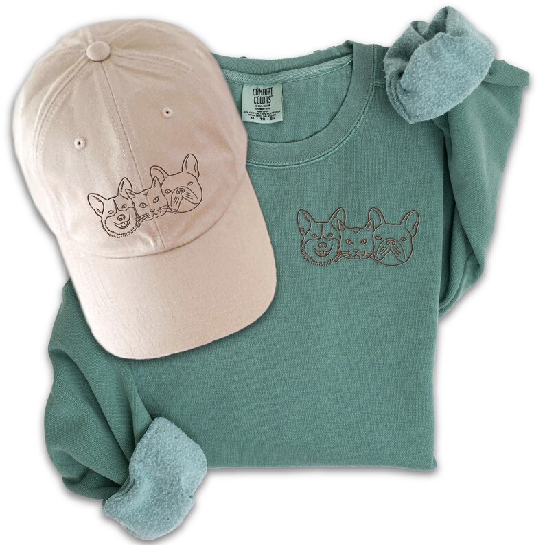 Baseball Cap Pet Portrait Embroidered