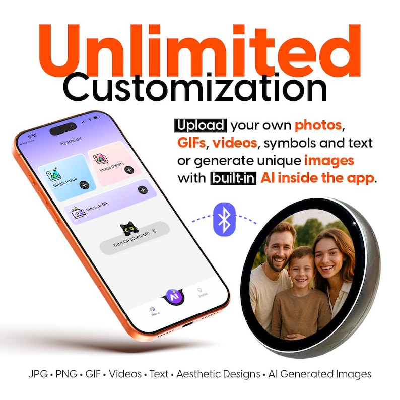 Customizable Digital LED Badge, Smart Badge for Photos Gifs & Text ...
