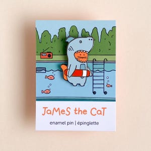 Pool Shark Enamel Pin Badge, James The Cat Dress Up Cat, Cute Pin for Kitty Lovers, Hard Enamel Pin, Gift for Cat Ladies, Made In Canada