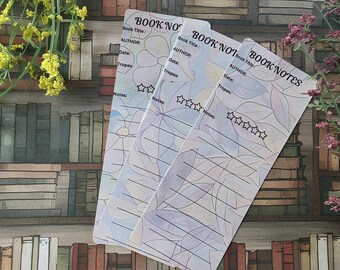 Marcapáginas con reseñas de libros de vitrales: juego de diario de lectura