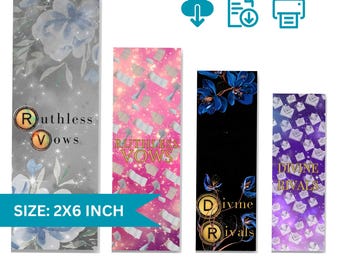 Marcapáginas "Divinos Rivales": Regalos literarios de fantasía y romance (Descarga digital)