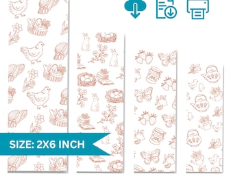 Juego de marcapáginas de estilo vintage – Diseños imprimibles estilo cottagecore (Descarga digital)