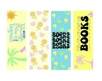 Marcapáginas de verano vibrantes / Descarga digital imprimible / Marcapáginas brillantes con temática de verano / Descarga instantánea para amantes de los libros / Manualidades DIY