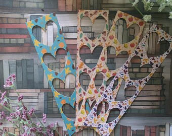 Marcapáginas plastificados de otoño: corazones recortados, un regalo acogedor para el lector