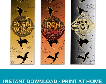 Empyrean Series Bookmarks: Fourth Wing, Iron Flame, Onyx Storm (Digital Download)