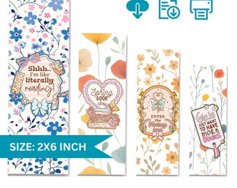 Marcapáginas florales de primavera – Set de lectura para chicas (Descarga digital)