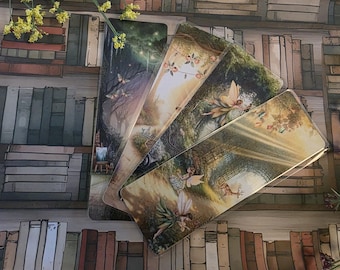 Marcadores de hadas vintage: arte laminado de estilo antiguo, juego de 4