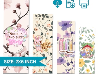 Marcapáginas florales de primavera – Set de lectura para chicas (Descarga digital)