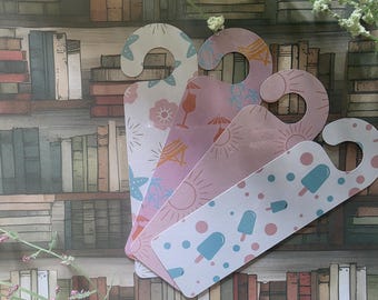 Marcapáginas de verano para puerta: set de regalo laminado para lectores de temporada