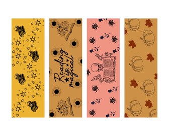 Marcapáginas imprimibles de Halloween: Diseños otoñales espeluznantes (Descarga digital)