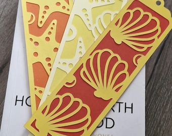 Marcapáginas con capas Coastal Dreams / Marcapáginas con temática playera / Conchas y ambiente oceánico / Regalo para amantes de los libros de verano / Papelería con estética costera