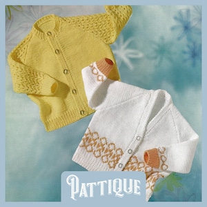 Gorgeous Quick Knit Baby Boy & Girl Cardigans Knitting Pattern - Easy Baby&#39;s Cardigan Sweater Jacket Raglan 20&quot; (6-9 months) HQ PDF Download