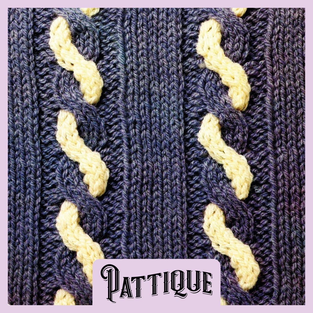 Two Colour Cable Panel Stitch Detail Vintage Knitting Pattern - PDF ...