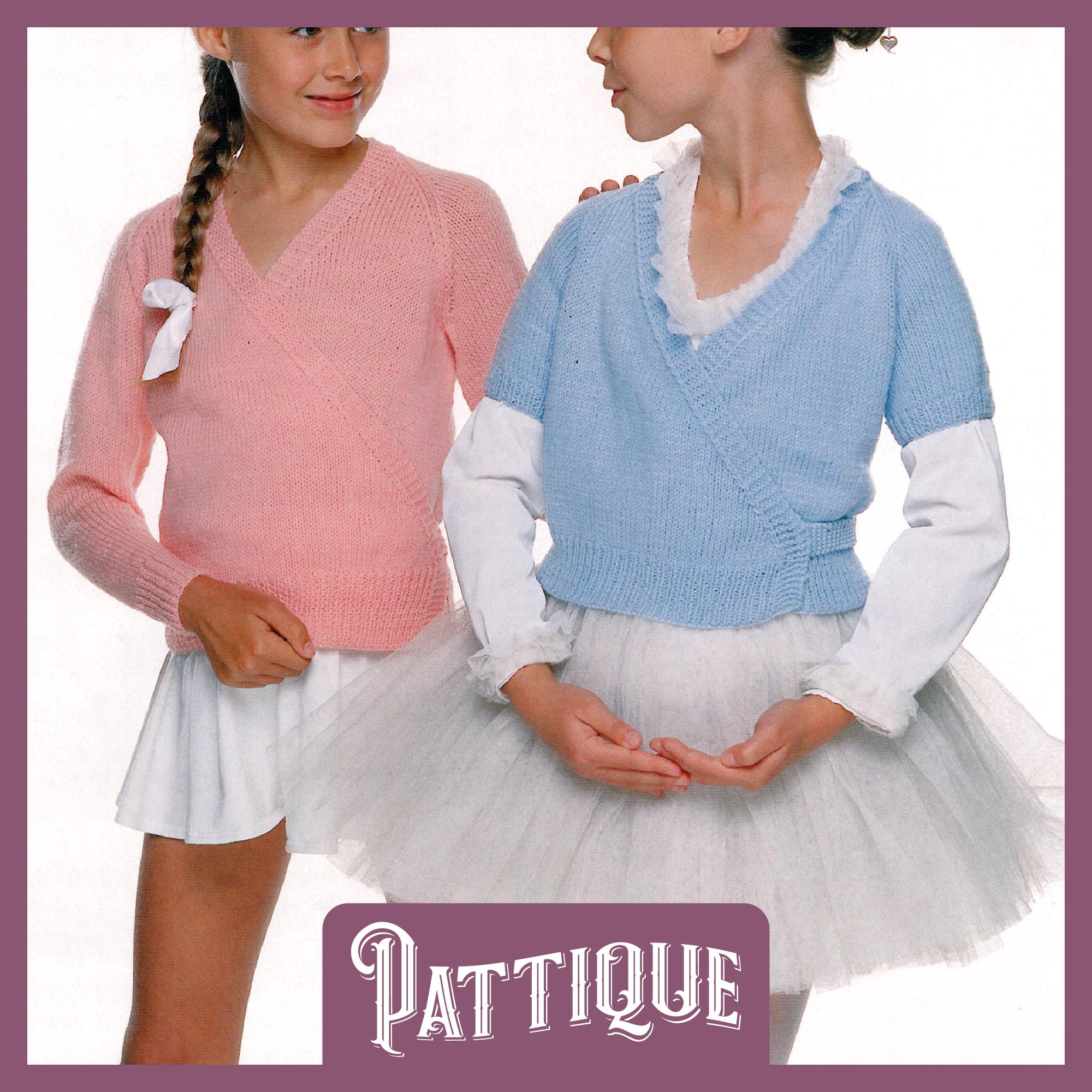 Ballet Top Knitting Pattern, Long Sleeve or Short Sleeve Cross