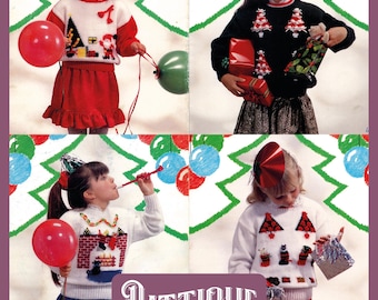 Children's Christmas Sweater / Kids Xmas Jumper Knitting Pattern  24-34" Instant Download