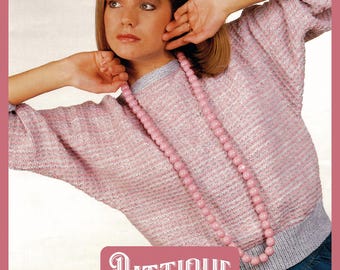 Easy Knit Women's Fashion Sweater Knitting Pattern DK 30" - 42" Instant Download