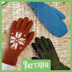 Easy Knit Gloves Knitting Pattern, Winter Gloves, Chunky Gloves, Knitted Mittens, Finger Gloves, 2 Sizes - PDF Instant Download HQ Printable