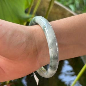 58.7 mm Retro Vintage Jade Bangle, Genuine Natural Burmese Jade, Energy Giving Gemstone, Surprise Gift, Vintage Translucent Natural Jadeite.