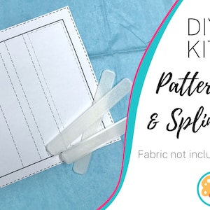 DIY wrist brace kit, sew your own cute custom wrist support, set includes sewing pattern and splints, provide your own fabric