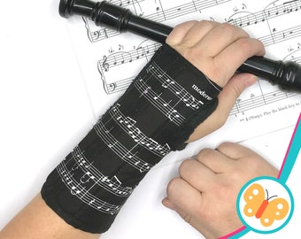 SIZE S cute wrist brace, for carpal tunnel support, arthritis relief, tendonitis - soft comfortable fit - music