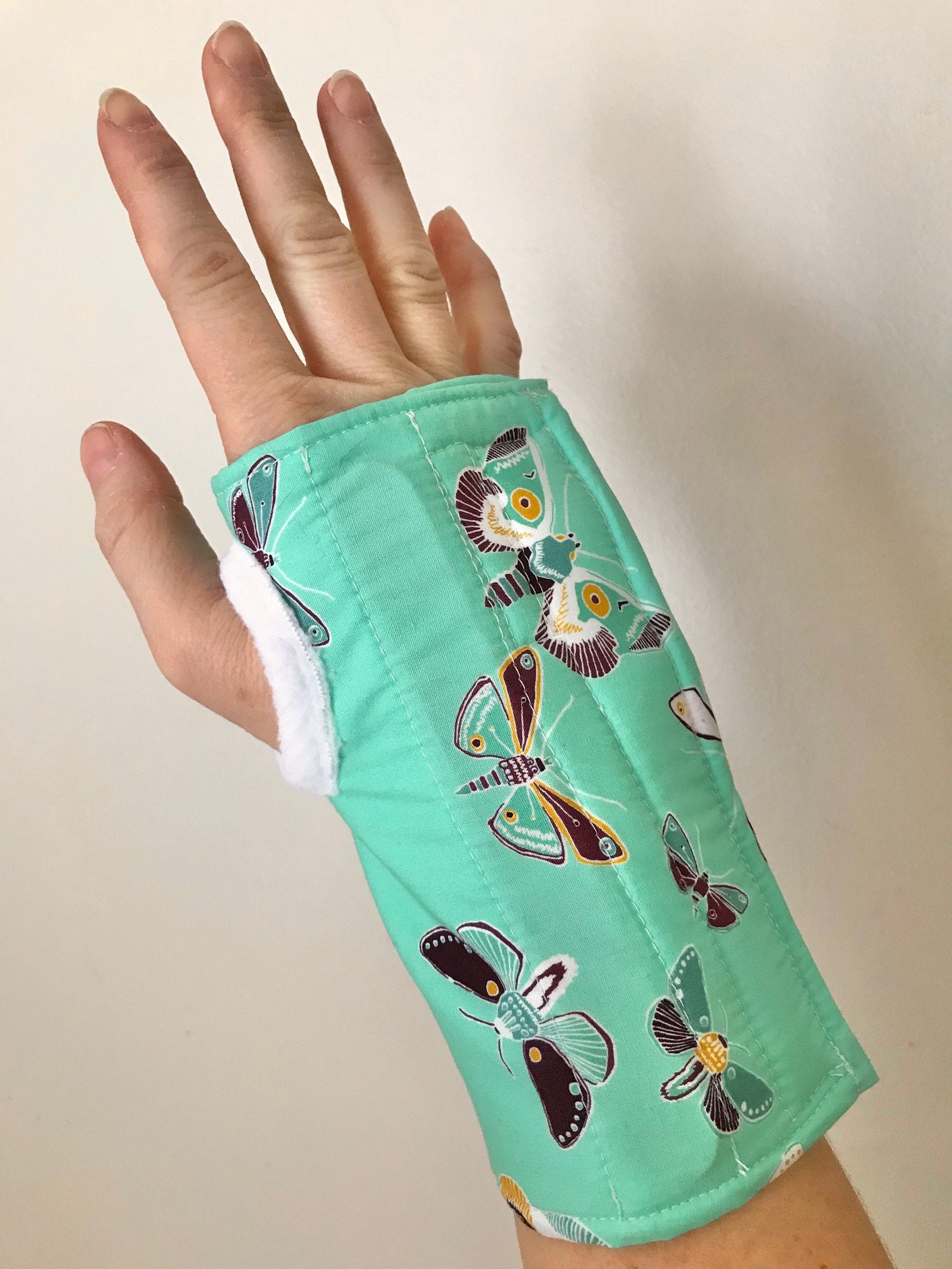 Size M/L Cotton wrist brace with microfleece lining for right Etsy