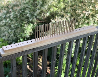 Handcrafted Single Row 36-Inch Peg Loom with 3/4" Spacing: Create Beautiful Weavings with Ease!