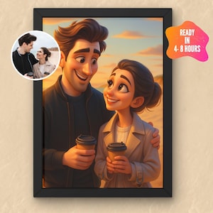 Custom Funny Couple Caricature Portrait – Turn Your Photo into Hilarious Digital Art – Unique Personalized Gift for Couples – Download Only