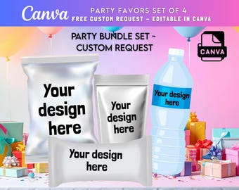 Kit per feste di compleanno personalizzato gratuito da 4 pezzi