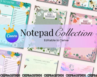 Raccolta definitiva di blocchi note modificabili in Canva