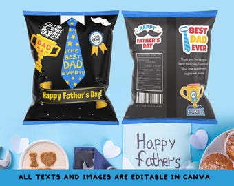Design per abito e cravatta per la Festa del Papà, modificabile in Canva