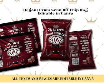 Elegante sacchetto rosso per snack da portare a termine al ballo di fine anno.