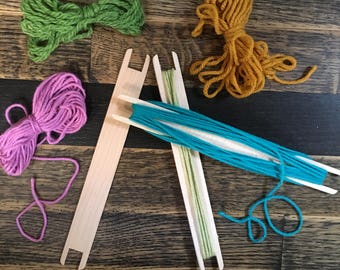 Weaving Shuttles for Tapestry Loom - Set of 3 | Maple Wood Stick Shuttles | Weaving Bobbin | Loom Tool | Weaving Supplies for Beginners