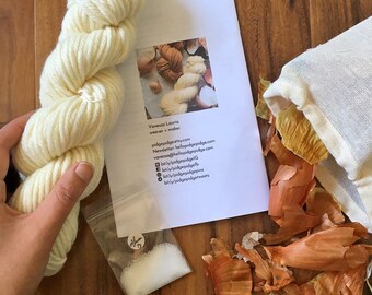 Natural Dyeing with Onion Skins Kit | Wool Yarn Dyeing Kit | Botanical Natural Dyeing Booklet | Onion Skin Dye Supply | Learn to Natural Dye