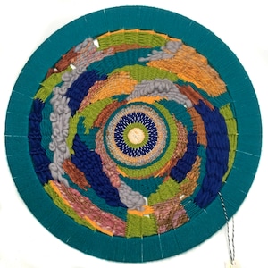 Tide Pool | Circular Weaving | Woven Circle Tapestry Weave | Modern Woven Home Decor | Circular Mandala Wall Art | Wall Hanging | TA12
