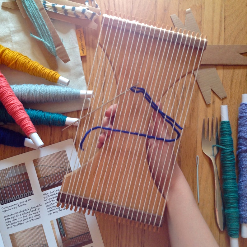 Handheld Traveler's Weaving Loom Kit Small Beginner DIY Etsy