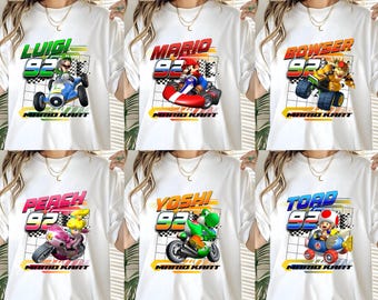 Mario and Friends Kart Comfort Colors® Shirt,  Mario Matching Shirt, Mario Kart Characters Shirt, Mario Characters Shirt, Mario Shirt