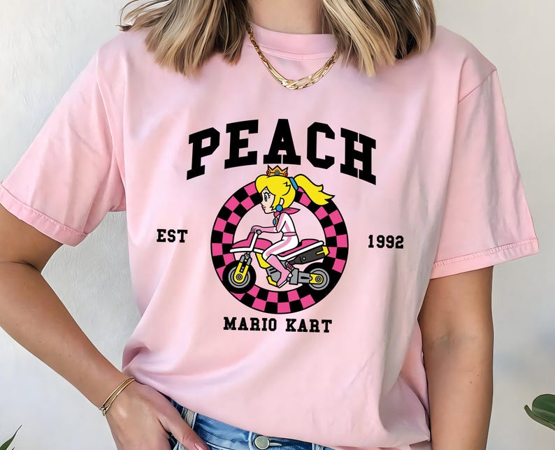 Mario Kart Shirt Comfort Colors®, Mario Family Shirt, Mario Kart Characters Shirt, Comfort Colors Mario Shirt, Mario Gaming Shirt image 3