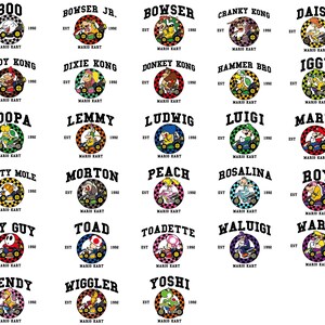 Mario Kart Shirt Comfort Colors®, Mario Family Shirt, Mario Kart Characters Shirt, Comfort Colors Mario Shirt, Mario Gaming Shirt image 6