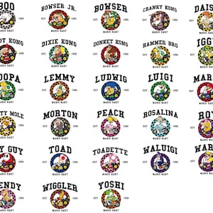 Mario Kart Shirt, Mario Kart Characters Shirt, Mario Character Shirt, Mario Family Shirt, Super Mario Gaming Shirt, Mario Shirt image 6