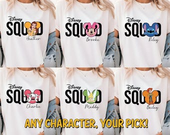 Comfort Colors Mickey Disney Squad Shirt,  Custom Disney Squad Shirt, Disney Squad Shirt, Disney Family Shirt, Disney All Characters