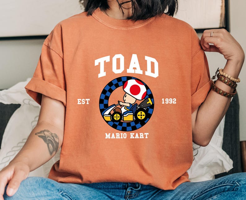 Mario Kart Shirt Comfort Colors®, Mario Family Shirt, Mario Kart Characters Shirt, Comfort Colors Mario Shirt, Mario Gaming Shirt image 5