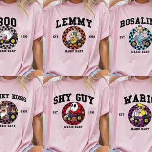 Mario Kart Shirt, Mario Kart Characters Shirt, Mario Character Shirt, Mario Family Shirt, Super Mario Gaming Shirt, Mario Shirt image 2
