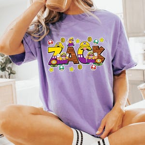 Mario Custom Name Shirt, Mario Characters Shirt, Personalized Super Mario Name T-shirt, Customm Mario Shirt, Matching Family Mario Shirt image 5