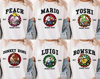 Mario Kart Shirt, Mario Kart Characters Shirt, Mario Character Shirt, Mario Family Shirt, Super Mario Gaming Shirt, Mario Shirt