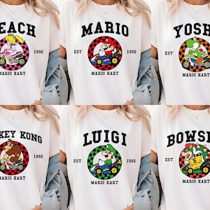 Mario Kart Shirt, Mario Kart Characters Shirt, Mario Character Shirt, Mario Family Shirt, Super Mario Gaming Shirt, Mario Shirt image 1