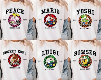 Mario Kart Shirt, Mario Kart Characters Shirt, Mario Character Shirt, Mario Family Shirt, Super Mario Gaming Shirt, Mario Shirt