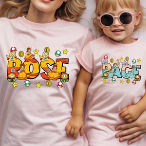 Mario Custom Name Shirt, Mario Characters Shirt, Personalized Super Mario Name T-shirt, Customm Mario Shirt, Matching Family Mario Shirt image 3