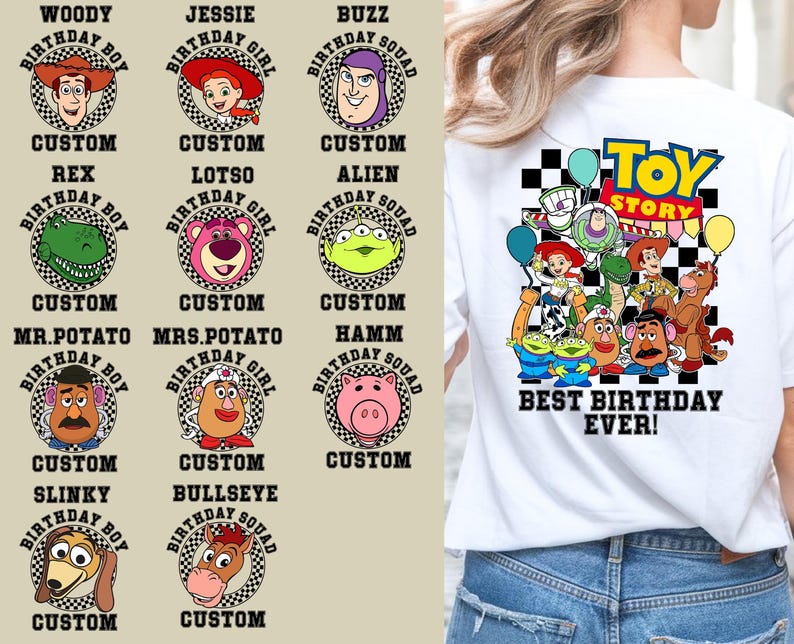 Custom Toy Story Birthday Shirt, Personalized Disney Birthday Tee , Best Toy Story Birthday Shirt, Custom Disney Birthday Tee image 5